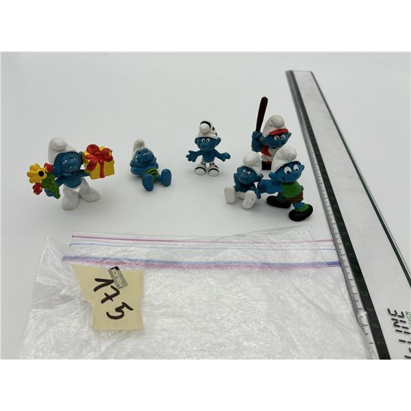 Smurfs Figure Lot (6) – 1970s–80s Schleich