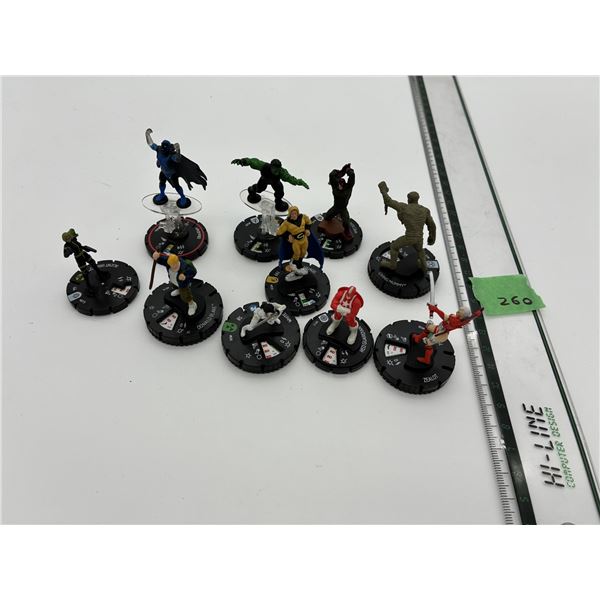 Lot of 10 Heroclix Marvel Super Heroes figures collectibles (Inc. Red Guardian, Zealot, Obsidian)