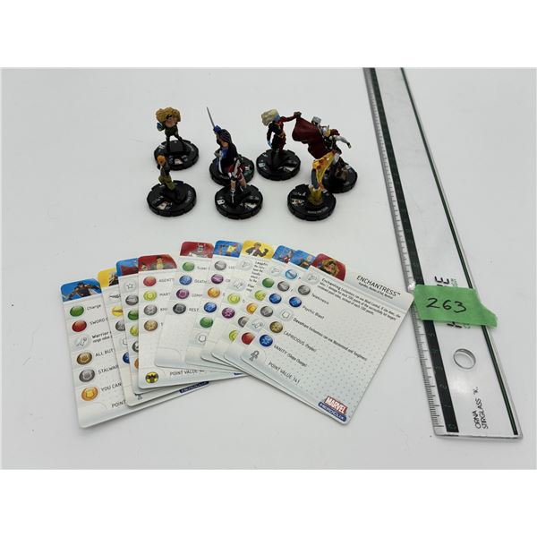 Lot of 10 Heroclix Marvel Super Heroes figures collectibles (Inc.Thor, Balder, Malekith, SIF)