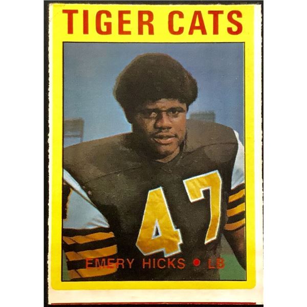 1972 O-PEE-CHEE CFL EMERY HICKS ROOKIE CARD