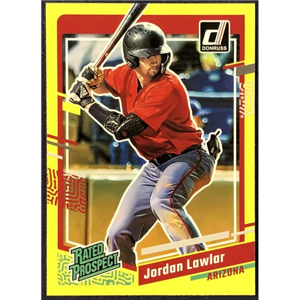 2023 DONRUSS YELLOW FLASH JORDAN LAWLAR ROOKIE CARD