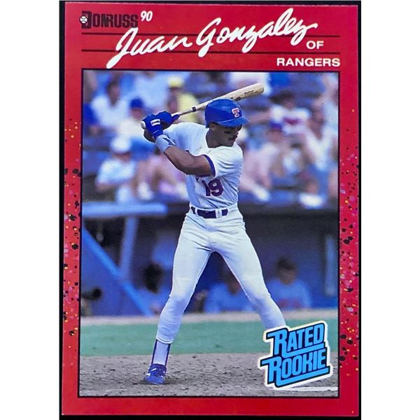 1990 DONRUSS JUAN GONZALEZ ROOKIE CARD