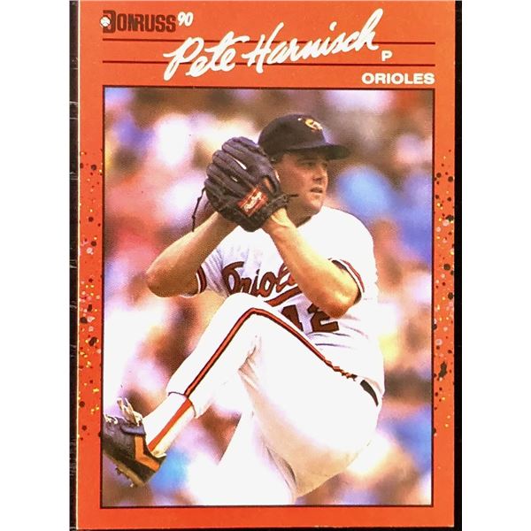 1990 DONRUSS PETE HARNISCH ROOKIE CARD