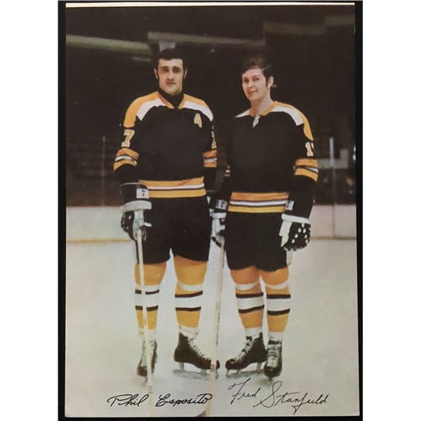 1969 PHIL ESPOSITO (HOF) / FRED STANFIELD POSTCARD