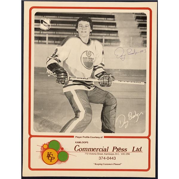 1982-83 KAMLOOPS JR. OILERS (WHL) - DOUG BODGER SIGNED