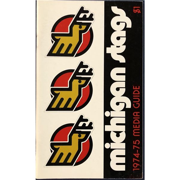 1974-75 WHA MICHIGAN STAGS MEDIA GUIDE