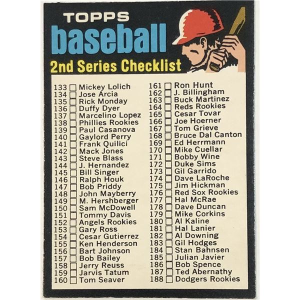 1971 O-PEE-CHEE 2nd SERIES CHECKLIST - VARIATION