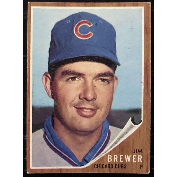 1962 TOPPS JIM BREWER ROOKIE CARD