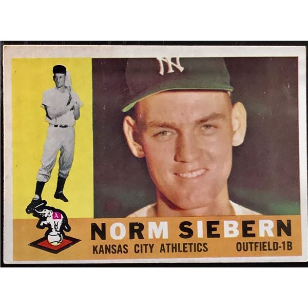1960 TOPPS WHITE BACK NORM SIEBERN