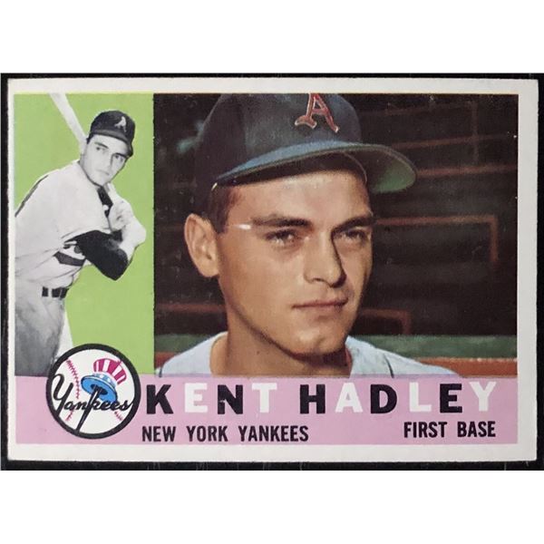 1960 TOPPS KENT HADLEY ROOKIE CARD
