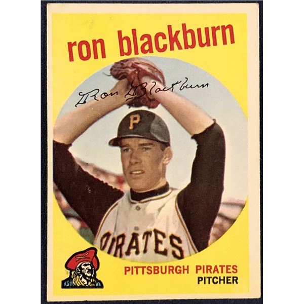 1959 TOPPS WHITE BACKS RON BLACKBURN ROOKIE CARD