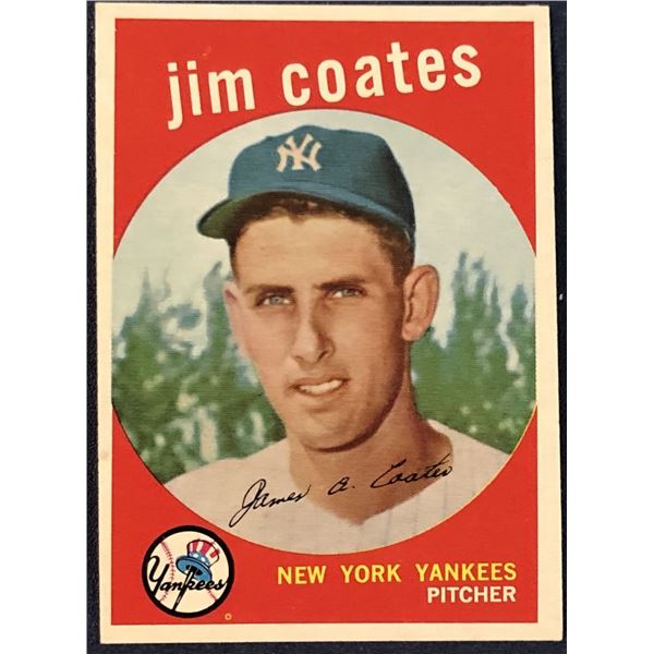 1959 TOPPS WHITE BACKS JIM COATES ROOKIE CARD HIGH NUMBER