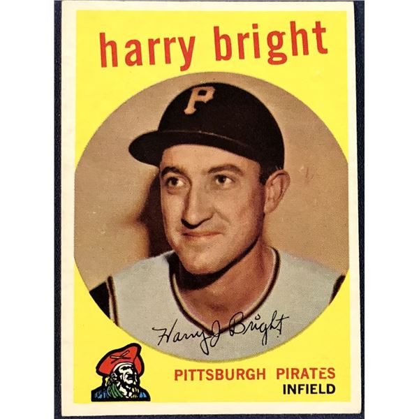 1959 TOPPS WHITE BACKS HARRY BRIGHT ROOKIE CARD HIGH NUMBER