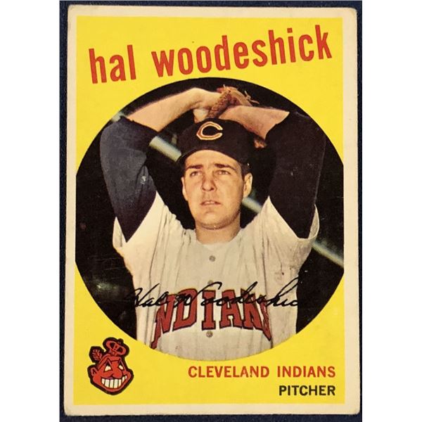 1959 TOPPS WHITE BACKS HAL WOODESCHICK ROOKIE CARD