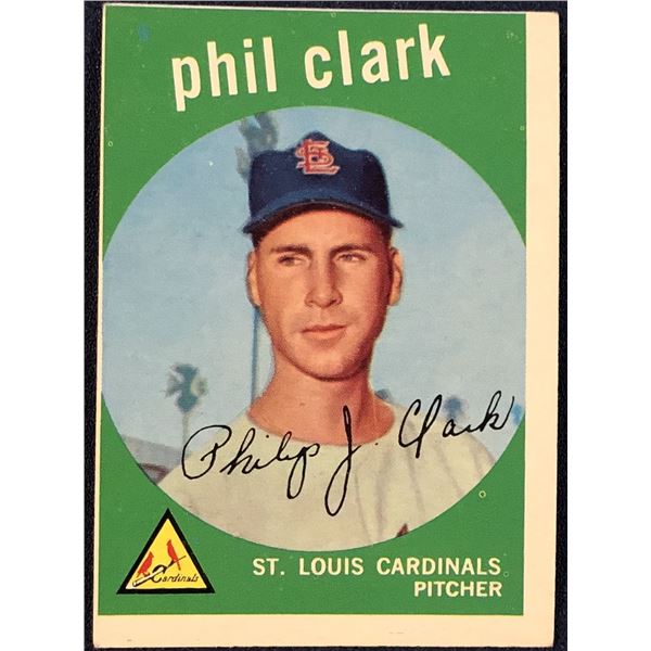 1959 TOPPS GRAY BACKS PHIL CLARK ROOKIE CARD
