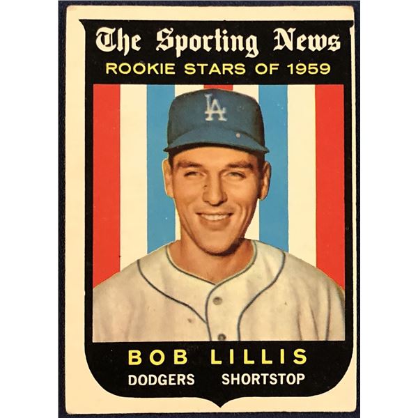 1959 TOPPS GRAY BACKS BOB LILLIS ROOKIE CARD
