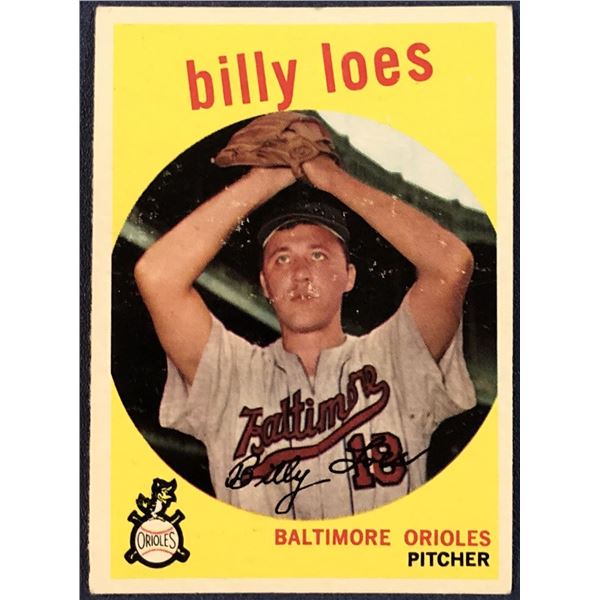 1959 TOPPS GRAY BACKS BILLY LOES - NO TRADE VARIATION