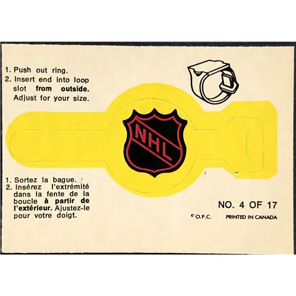 1973-74 O-PEE-CHEE INSERT RING - NHL LOGO