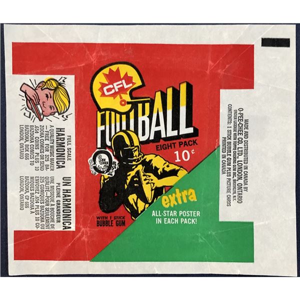 1971 O-PEE-CHEE CFL FOOTBALL WRAPPER