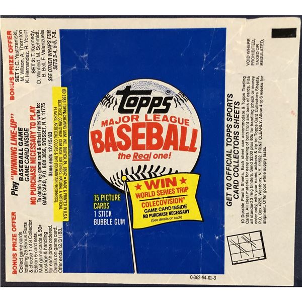 1983 TOPPS BASEBALL WRAPPER