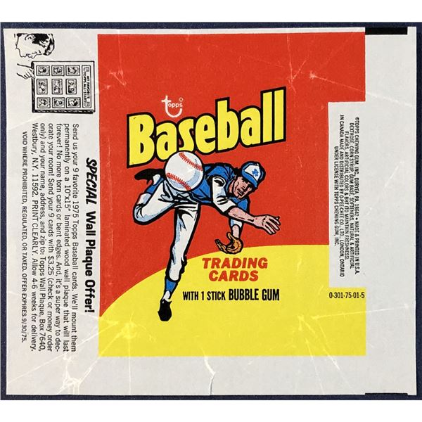 1975 TOPPS BASEBALL WRAPPER