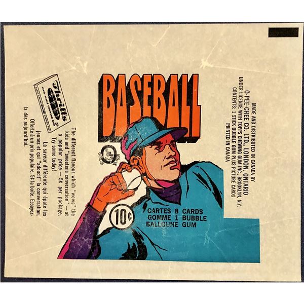 1972 O-PEE-CHEE BASEBALL WRAPPER