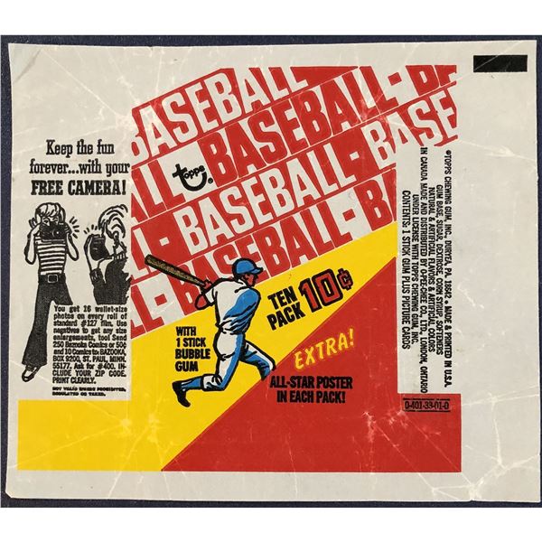 1970 TOPPS BASEBALL WRAPPER