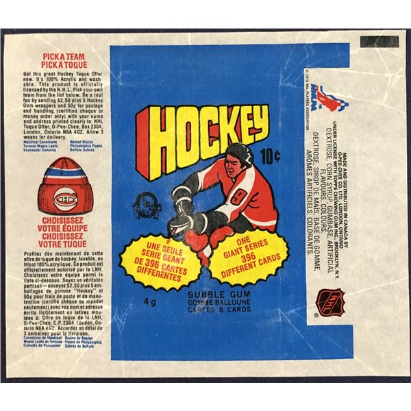 1976-77 O-PEE-CHEE NHL HOCKEY WRAPPER
