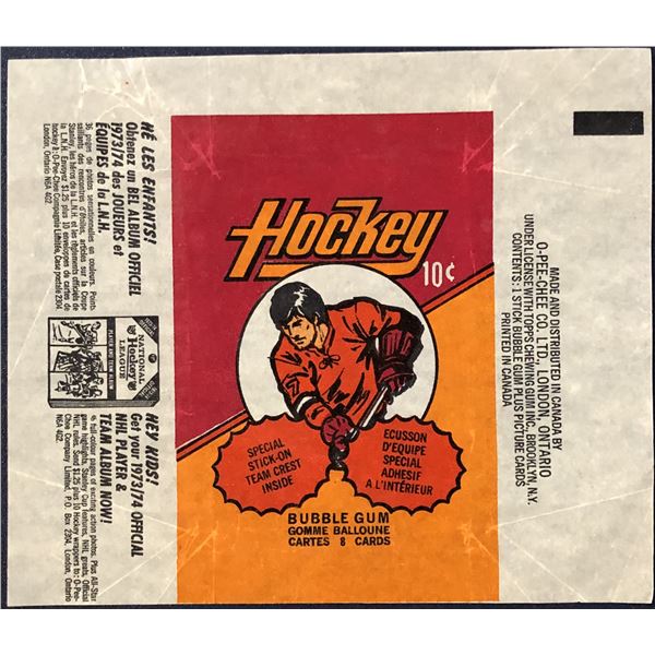 1973-74 O-PEE-CHEE NHL HOCKEY WRAPPER