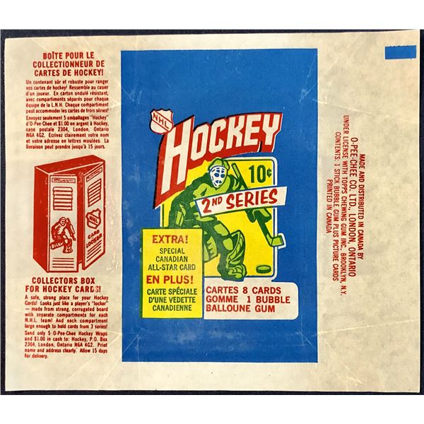 1972-73 O-PEE-CHEE NHL HOCKEY 2nd SERIES WRAPPER
