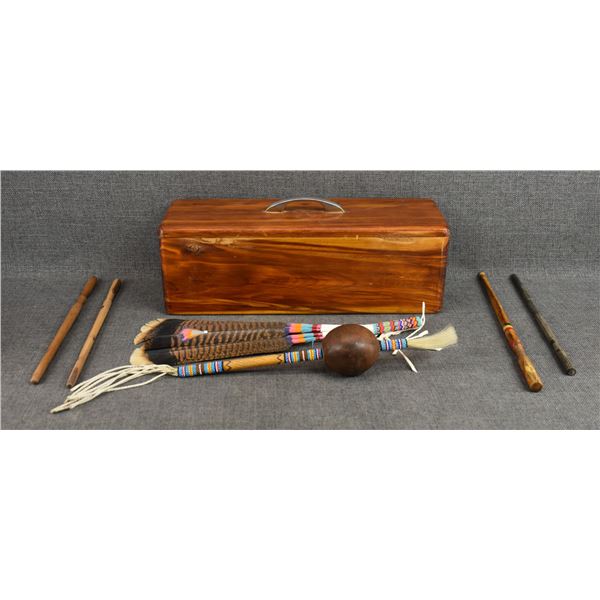 PLAINS  PEYOTE BOX AND CONTENTS