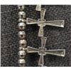 Image 10 : STERLING SILVER CROSS AND BEAD NECKLACE WITH NAJA