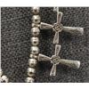 Image 6 : STERLING SILVER CROSS AND BEAD NECKLACE WITH NAJA