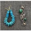 Image 1 : SILVER PIN AND TURQUOISE BEADS