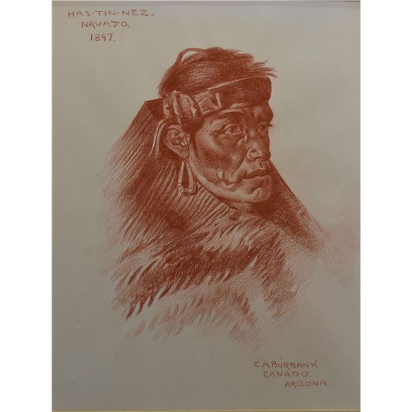 WESTERN CONTE CRAYON PICTURE ( ELBRIDGE AYER BURBANK)