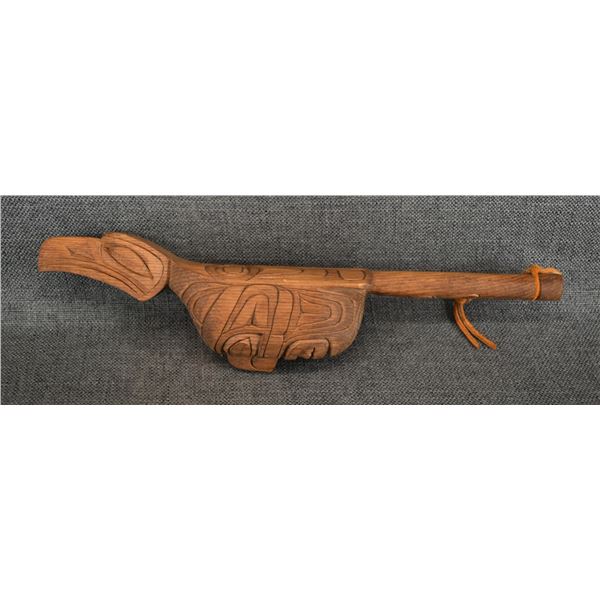 SALISH  WOODEN RATTLE (GARY RICE)