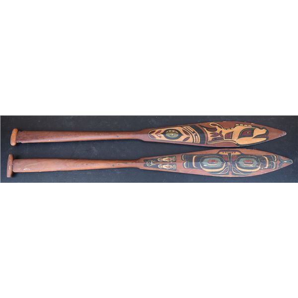 PAIR  HAIDA  CANOE PADDLES