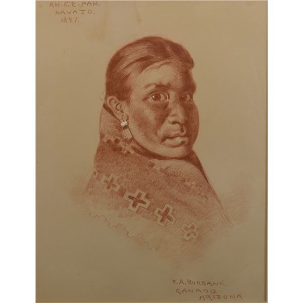 WESTERN CONTE CRAYON PICTURE ( ELBRIDGE AYER BURBANK)