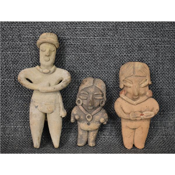 THREE NAYARIT/JALISCO POTTERY FIGURES