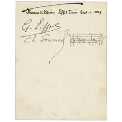 Thomas Edison, Gustave Eiffel, and Charles Gounod