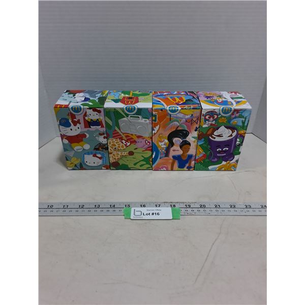 (4) NIB McDonald's Glasses (Hello Kitty, Ty Beanie Babies, Barbie)
