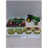 Image 1 : Assorted John Deere Memorabilia (Cheese Board, Coasters, Replica Tractor)