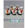 Image 1 : (5) Porcelain Chef Salt/Pepper/Oil Dispensers