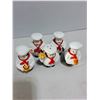 Image 2 : (5) Porcelain Chef Salt/Pepper/Oil Dispensers