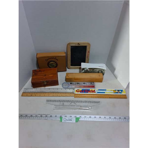 Rulers, Trinket Boxes, Coin Bank - No Stopper, Mini Chalk Board
