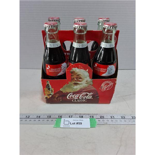 6-Pack of 237ml Christmas Themed Glass Coca-Cola w/Cardboard Tote - PICK UP ONLY