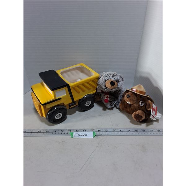 Porcelain "Dump Truck" Flower Pot, Canada Inspired Plush Toys