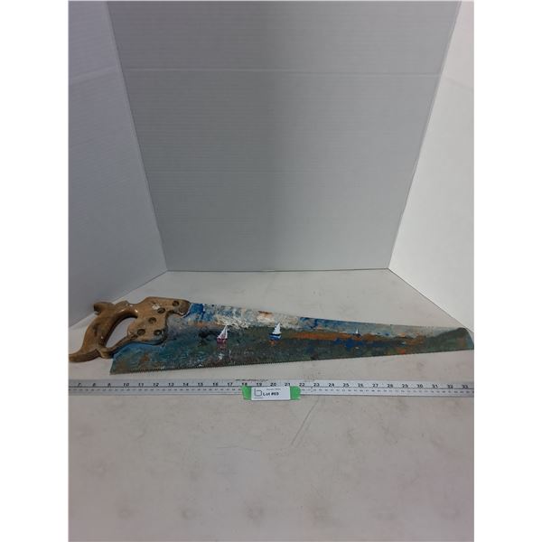 Artistically Painted Hand Saw - 26" Saw Blade - PICK UP