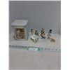 Image 1 : (8) Porcelain Ornaments, Vintage Tin