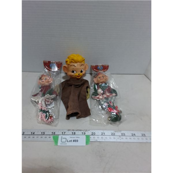 Vintage Hand Puppet, Sealed Eaton Christmas Elves